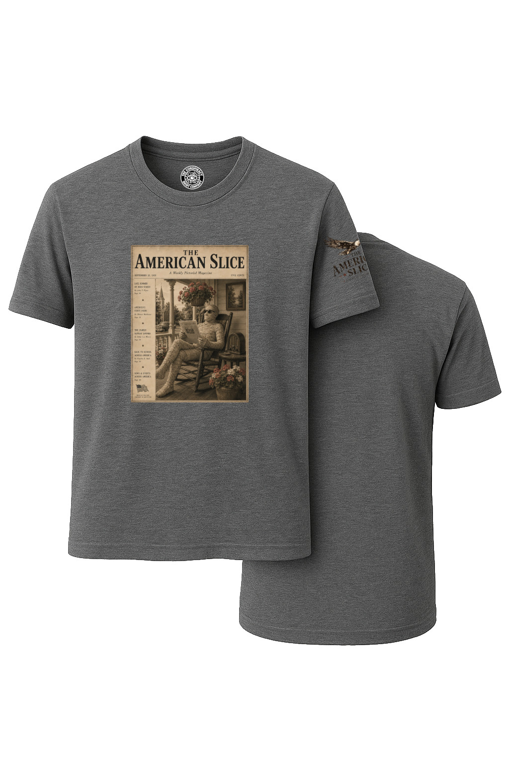 The Porch Mummy American Slice T-Shirt (Black)